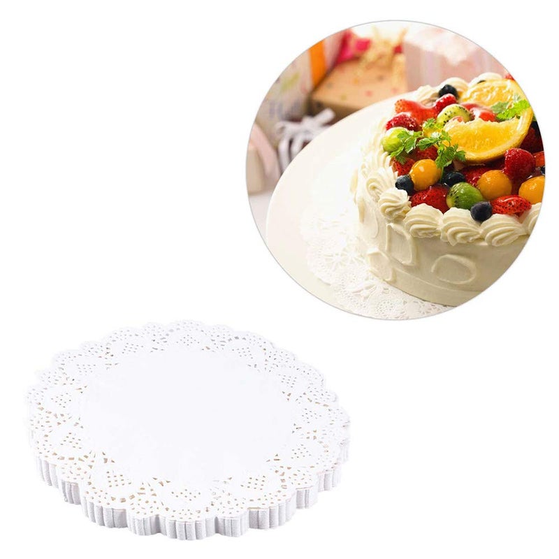 Tim&Lin White Lace Paper Doilies - 12 inch Round Paper Doilies - Disposable Paper Placemats - for Wedding, Birthday, Cakes, Desserts, Tableware Food Decoration, Pack of 100 - Image 5